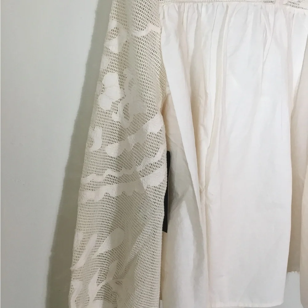 Tuckernuck ivory Patchwork embroidered Cressida Blouse…NEW - Picture 6 of 7
